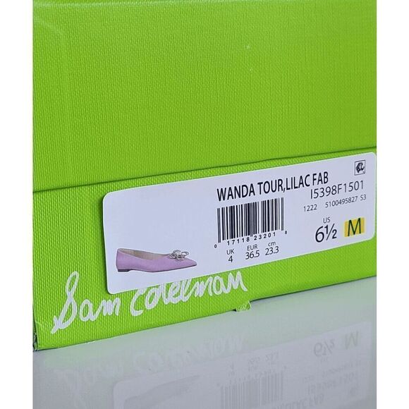 💜 SAM EDELMAN Wanda Tour Lilac Dress Flats MSRP $158 SIZES 6,5 and 9 NEW IN BOX - Picture 11 of 16